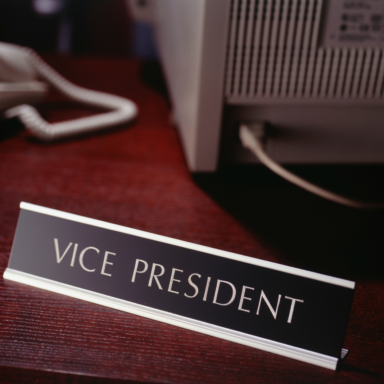 Vice president sign on desk